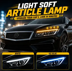 Flexible LED Headlight DRL Strip, Sequential Flowing Amber Turn Signal & Hazard Flash Light, White or Ice Blue Two Optional DRL Modes, Waterproof Universal Exterior Lamp, Cool Boujee Car Decor Auto Accessories for Cars SUVs Trucks