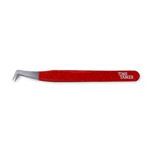 LASHBOMB L Curve Lash Tweezer - Time Tamer Collection, Sparkly Red Tweezer for Lash Application