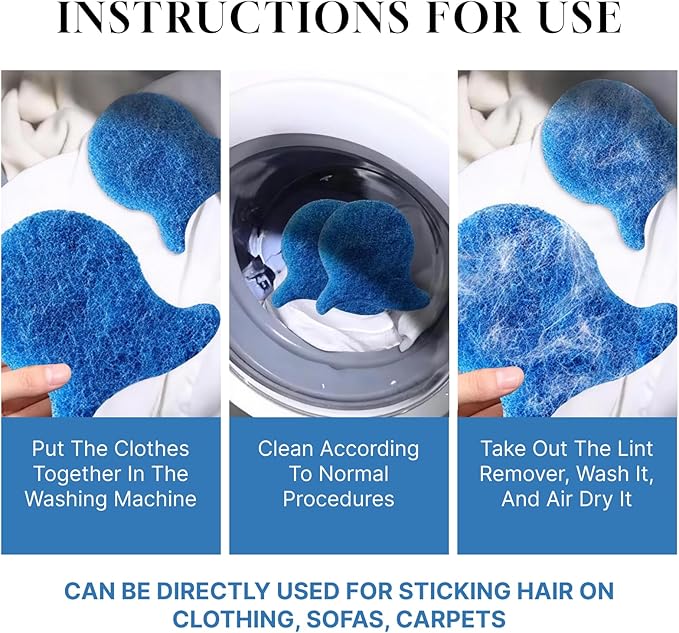 6PCS Pet Hair Remover for Laundry Washable Microfiber Catcher Removes Lint Dander from Clothes & Bedding Gentle for Washing Machine - Washer 6PCS Pet Hair Remover for Laundry Washable Microfiber Catcher Removes Lint Dander from Clothes & Bedding Gentle for Washing Machine - Washer