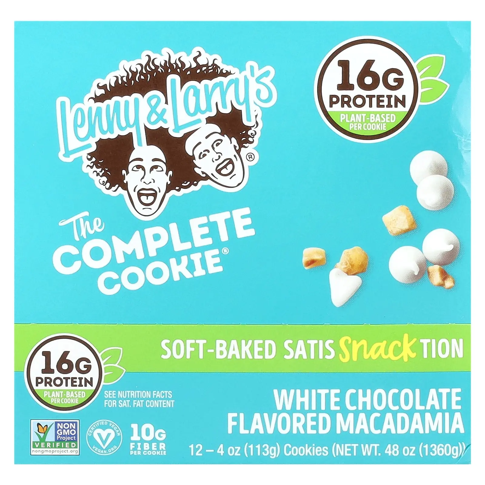 Lenny & Larry's The Complete Cookie®, White Chocolate Macadamia, 12 Cookies, 4 oz (113 g) Each