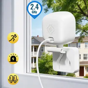 Window Security Camera, Indoor Home WiFi Surveillance Camera, Person & Motion Detection, 2.4GHz WiFi, Rechargeable usb cctv, 24/7 Continuous Recording, Quick Install, TF Card & Cloud Storage