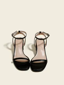 Women's High Heel Shoes, Chunky Heel Sandals, Square Toe Party Pumps, Bridal Shoes, 7cm Formal Shoes, Slip-On Buckle Back Strap