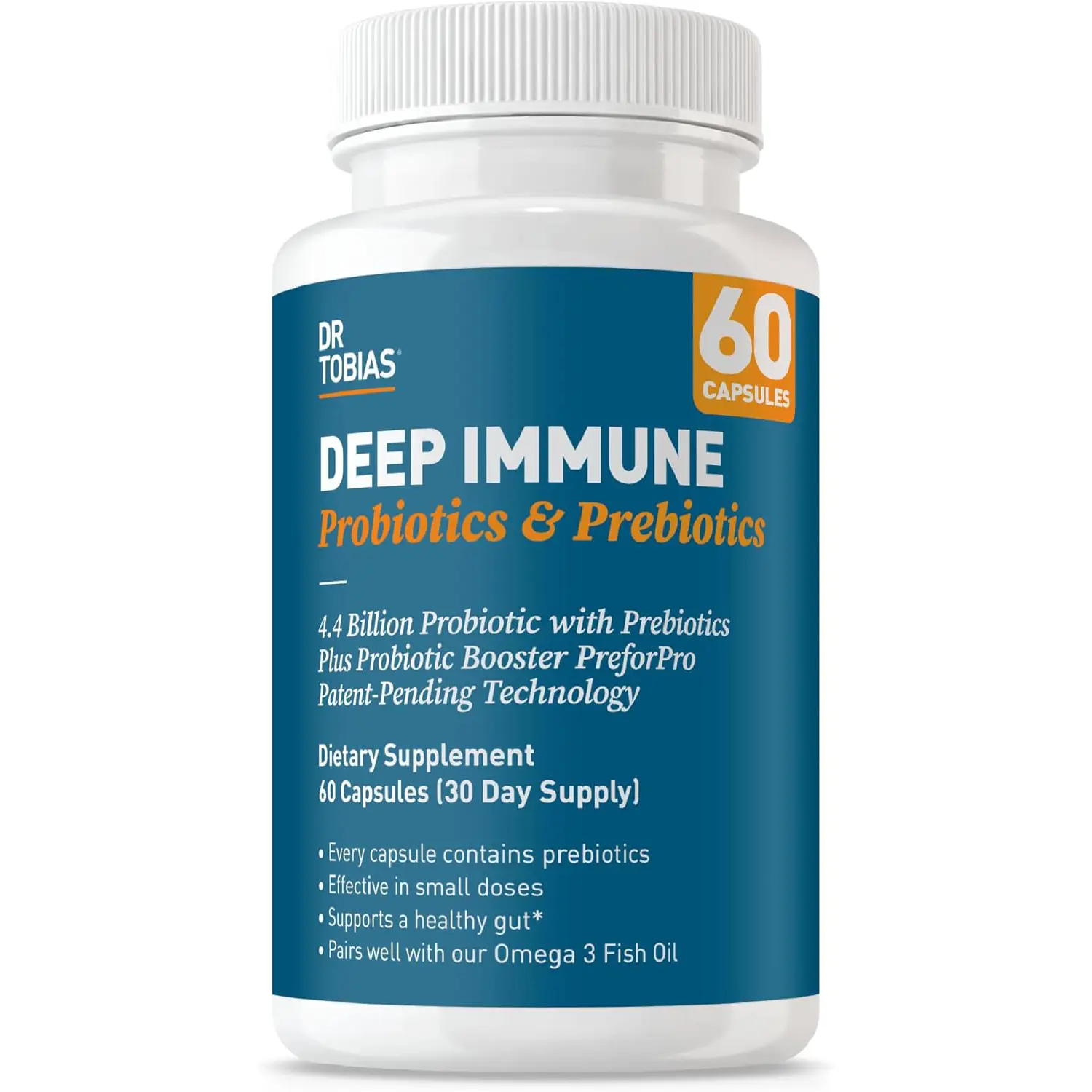 Probiotic Supplement with Prebiotic Spore Probiotic Gut Health Digestive Support Shelf Stable 60 Capsules
