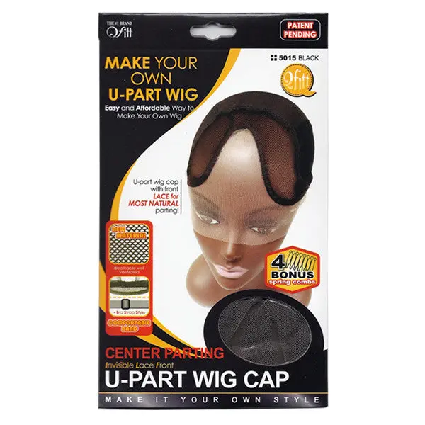 Qfitt Center Parting Invisible Lace Front U Part Wig Cap #5015