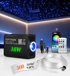 500PCS*0.03in *9.8ft Fiber Optic Starlight Headliner Kit, 16W RGBW Color Changing Star Ceiling Lights with DIY Pattern Customization for Car & Home Theater disco party Lights