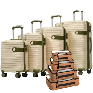 4 Piece Luggage Set Suitcase Set, ABS Hard Shell Lightweight Expandable Travel Luggage with 4 Packing Cubes, TSA Lock, Spinner Wheels for Men Women(16/20/24/28)