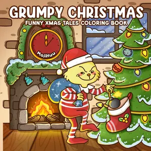 Grumpy Christmas: Anti-Cozy Christmas Coloring Book for Adults, Woman, Teens & Kids Featuring Cute and Funny Green Character Who’s Anti-Xmas and Fuzzy Friends in Cozy Holiday Moments Paperback
