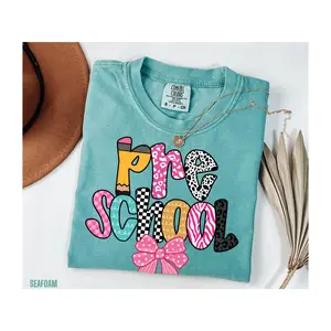 Preschool Teacher Shirt Comfort Colors Preschool Shirts First Day Back to School Preschool Sweatshirt Long Sleeve Preschool Tee Pre School Fit Top