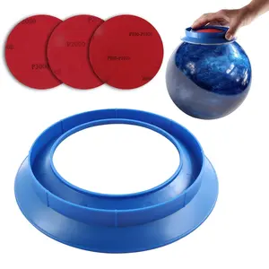 Sanding Pad Holder for Bowling Balls 2-in-1 Precision Maintenance Tool with 3 1000/2000/3000 Sanding Pads for Cleaning Polishing & Display Better Ball Reaction Blue