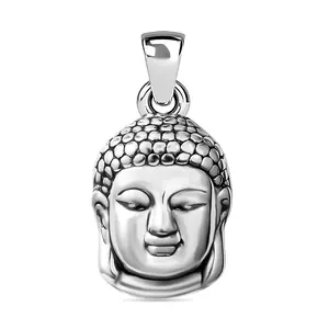 925 Sterling Silver Pendant - Fortune Tibetan Buddha Pendant Charm Prayer Religious Pendant Sterling Silver Jewelry for Women Birthday Christmas Gifts for Her