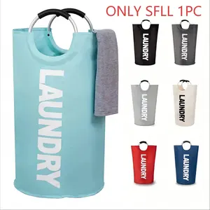 Large Laundry Basket, 1 Count Collapsible Laundry Bag, Freestanding Tall Clothes Hamper, Foldable Washing Bin for Home Bathroom Laundry Room