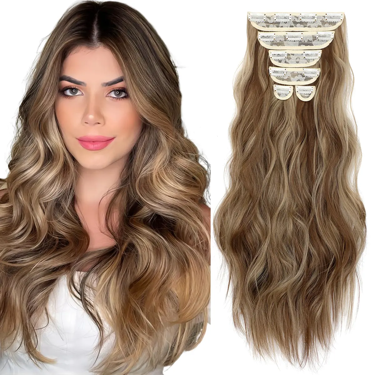 Light Brown mix Ash Blonde