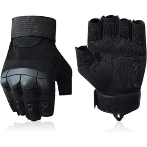 Outdoor Fingerless Gloves for Men - Driving, Hiking, Biking & Motorcycle Gloves Protective Gear
