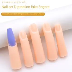 5 Pack Professional Silicone Nail Practice Fingers, Water Washable Realistic Touch Magnetic Fake Nails, Reusable Manicure Tools, Nail Art Tools