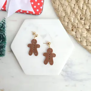 Gingerbread Man Dangle Earrings