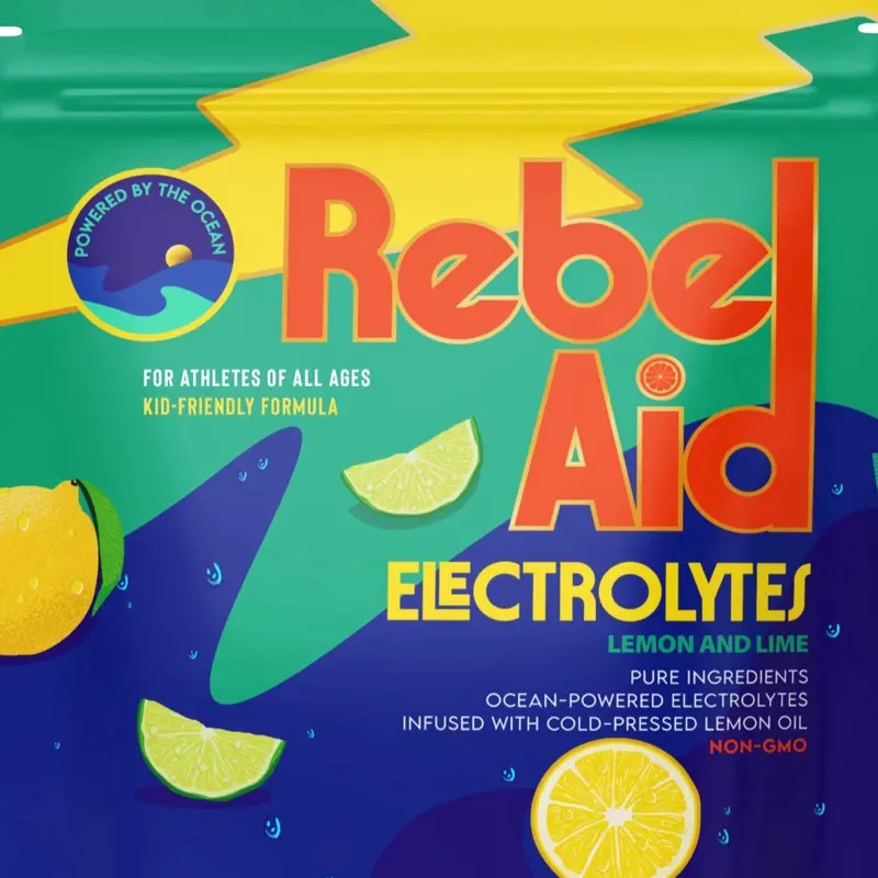 Rebel Aid Electrolytes - Kids-Friendly Formula with Ocean-Powered Electrolytes, Infused with Cold-PRESSED Lemon Oil, Non-GMO - Drink, Healthcare Fitness Vitamin