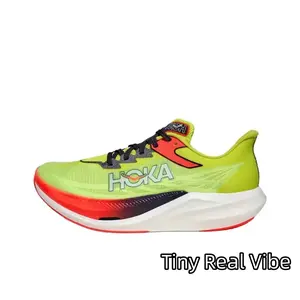 Lightweight Performance Marathon Trainers | Air Permeable Ventilated Knit Fabric | One-Piece Grippy Segmented Rubber Sole | Ideal For Road Racing & Fitness Jogging Practice | Prevents Feet Overheating In Long Time Competitions