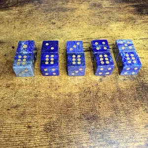 Lapis Lazuli Six-Side Dice (Pair of 2)