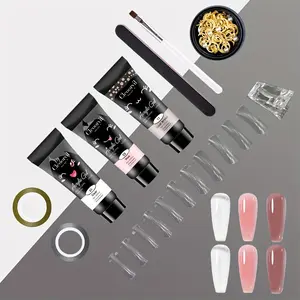 10pcs/Set  Poly Gel Nail Extension Gel Nail Kit Nail Polish Kit Suitable For Beginners In Nail Art To DIY Nail Accessories With A Complete Set Of Tools Home Nail Kit