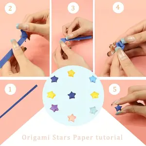 27 Color Star Paper Strips, Dual-Sided Origami Stars, Single Color Decorative Papers, DIY Crafts, Christmas Decoration, School Teaching