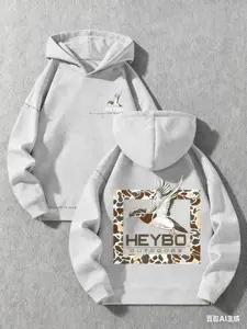 Fleece Lined Hooded Long Sleeve Men's Sweatshirt, Casual Winter Wear, Thick Fabric with Border Print for Comfort emo fall y2ks abercrombie codes mexico buddies outfit season quarter zips navessa allen sweatshirt trio matching clothes evolution  hoodie