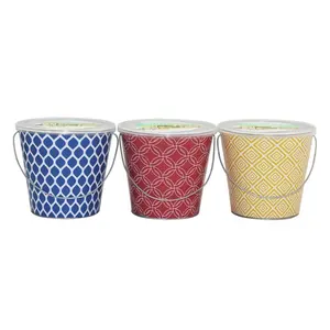 Patio Essentials 7627623 18 oz Citronella Oil Candle Bucket, Assorted - Pack of 6