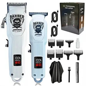 Professional Hair Clipper, 1 Set Rechargeable Electric Hair Trimmer & Accessories, Hair Grooming Kit, Great for Barbershop & Salon & Home