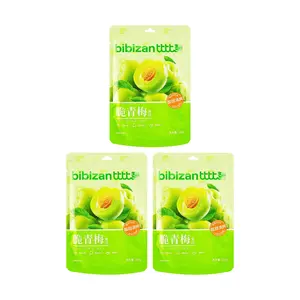BiBiZan Crispy Green Plums 3-Pack (200g Each) - Sweet & Sour, Juicy, Thick Flesh, Bulk Snack