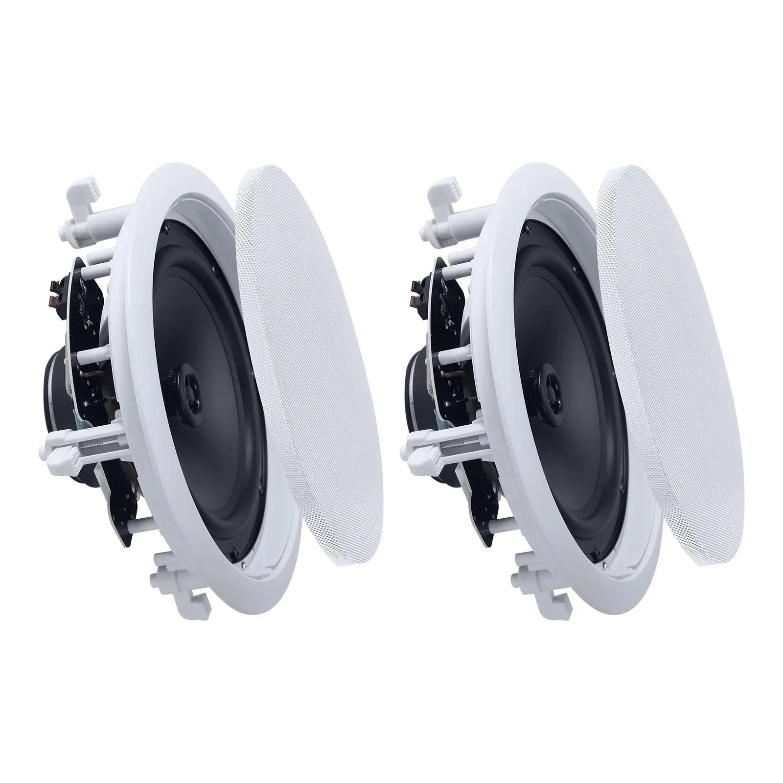 【DealsForYouDays】VEVOR In Ceiling Speakers, 8", In-Ceiling & In-Wall Speaker System, Hi-Fi Sound, 150W Peak, 2-Way Flush Mount Speakers, for Damp Humid Placement, Home Theater, Living Room, or Covered Patio, 1 Pair