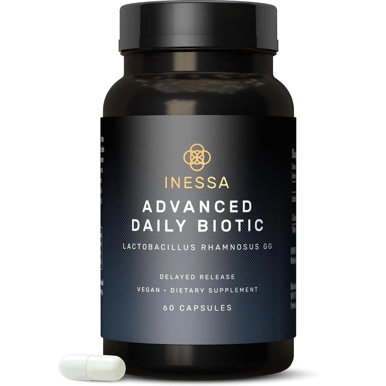 Inessa Daily Biotic - Probiotics for Women Digestive Health with Delayed Release Technology - Advanced Probiotic with 10 Billion CFU - Lactobacillus Rhamnosus Strain 60 Vegan Capsules for Men & Women