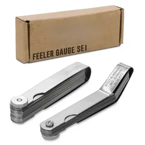 2 count Straight and Angled Feeler Gauge Set - Includes Inch and Metric Feeler Gauges for Valves