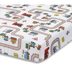 Everyday Kids Choo Choo Train Fitted Crib Sheet