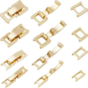 1 Box 12 count 24K  Plated Fold Over Clasp Necklace Extension Clasps 0.6in Bracelets Extenders Clasps Small Fastener Extension Clasps for  Making Bracelet Necklaces Women DIY Craft