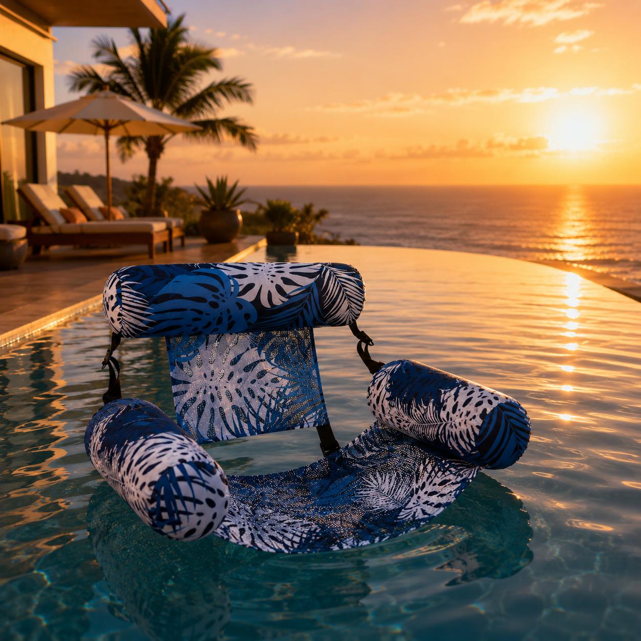 2-Pack Multi-Use Floating Lounger Inflatable Backrest Pool Chair Ideal for Summer Water Activities