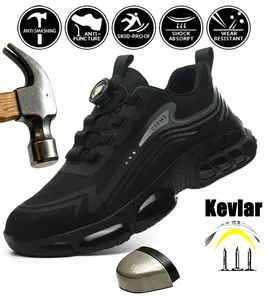 Men's Nano Composite Toe Work Safety Boots - Round Toe, Lace Closure, Side Zipper, All Seasons, Black Metrostrike-Nano Shoe for Construction, Warehouse Workers - Father's Day Gifts