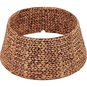 Christmas Tree Collar, Wicker Tree Skirt & Stand Base Cover (Brown Wash, 24 inch)