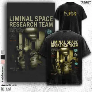 Backrooms Escape Together Game Shirt Liminal Space Analog Horror Tee Cartoon Streetwear Oversized Fan Gift Heavyweight Aesthetic Print Unisex Top