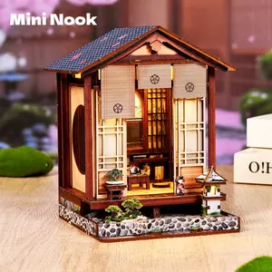 Beginner-Friendly Wooden DIY Book Nook Model Kit for adults tiny home Vintage Design Abstract Renaissance Style, 3D Hand-Assembled Booklet Toy House, Miniature Dollhouse Kit, Birthday Gift country wooden house