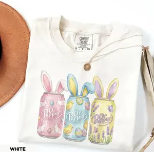 Comfort Colors Bunny Easter Soda Shirt, Bunny Dr Pepper Spring Top, Retro Soda Can Shirt, Easter Dr Pepper Shirt Cute Easter Day Shirt, Cartoon Design Shirt