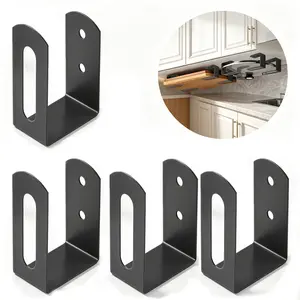 4PCS Heavy Duty Floating Shelf Brackets – Adjustable Steel Countertop Support Brackets for Butcher Block, Desk Mount, Cabinet & Workbench Reinforcement