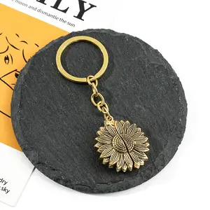 Inspirational Sunflower Keychain with Hidden Quote, "Keep Going" Charm for Daily Motivation, Stylish Accessory & Encouragement Gift