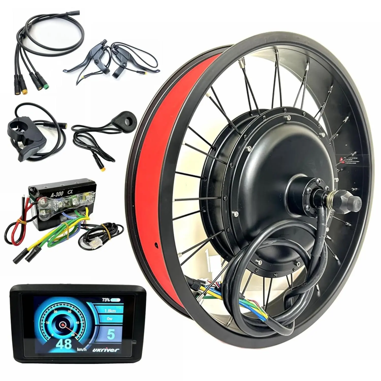 72V3000W Hub Motor Kit for Electric Bicycle 20x4.0 inch Rear Drive