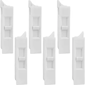 6 Pcs Window Tilt Latch Pairs Spring Loaded Sliding Window Latch Lock Snap-in White Vinyl Plastic Construction for Home Window Accessories Parts