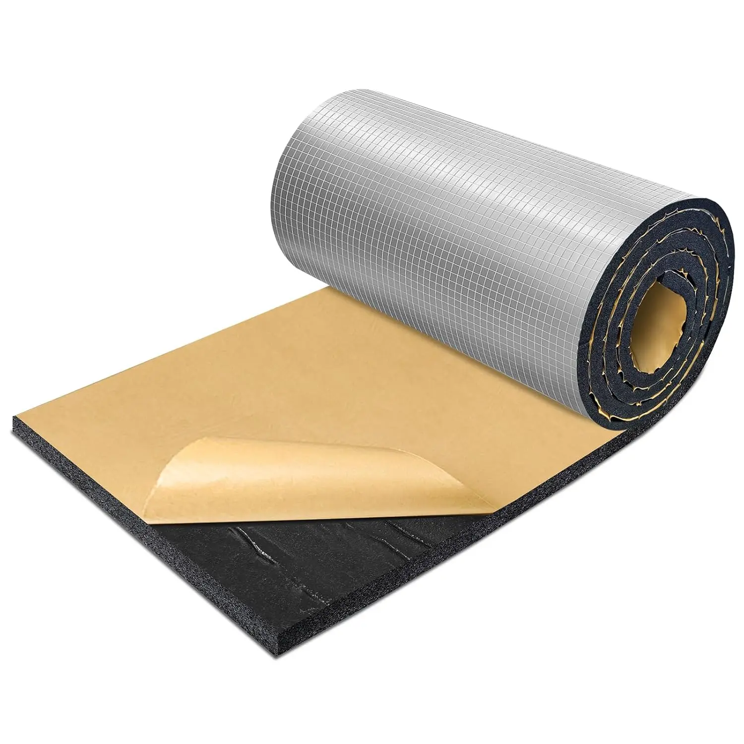 Insulation Foam Roll - 13 x 78 x 0.4 Inch Self-Adhesive Thermal Board, Reflective Aluminum Foil Heat Shield, Waterproof Radiant Barrier Panel for Garage Door, HVAC Pipe, RV Window, Basement Duct