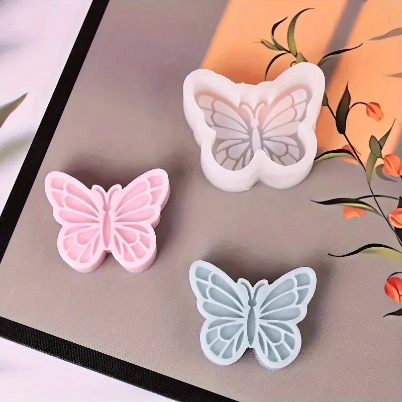 2pcs Silicone Butterfly Mold for DIY Crafting, Candle Making, Handmade Soap, Cake Chocolate, Plaster Casting, Handmade Crafts