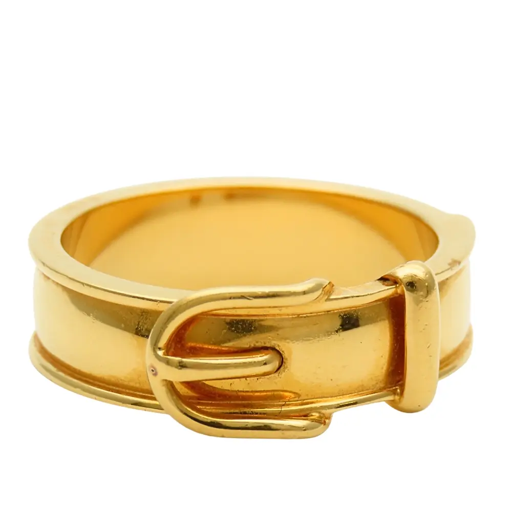 Pre-owned HERMÈS Gold-plated Small Leather Goods Hermes Cinture Metal Scarf Ring
