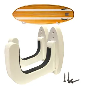 Surfboard Wall Mount Rack - Sturdy PVC Construction for Long Boards, Short Boards, and Wake Boards - Easy to Install and Compact in Design
