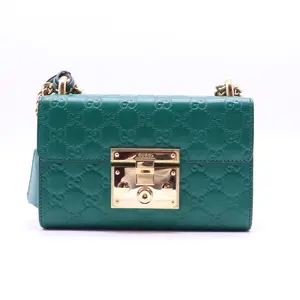 Pre-owned GUCCI Leather Shoulder Bags Padlock Shoulder Bag Guccissima Small twins