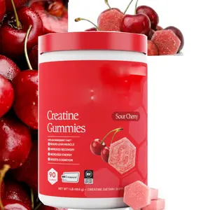 Create Creatine Monohydrate Gummies for Men & Women, Boost Focus, Strength, and Endurance, Anti-Melting Formula, Vegan, Gluten-Free, Non-GMO, 1.5g of Creatine per Gummy (Sour Cherry)