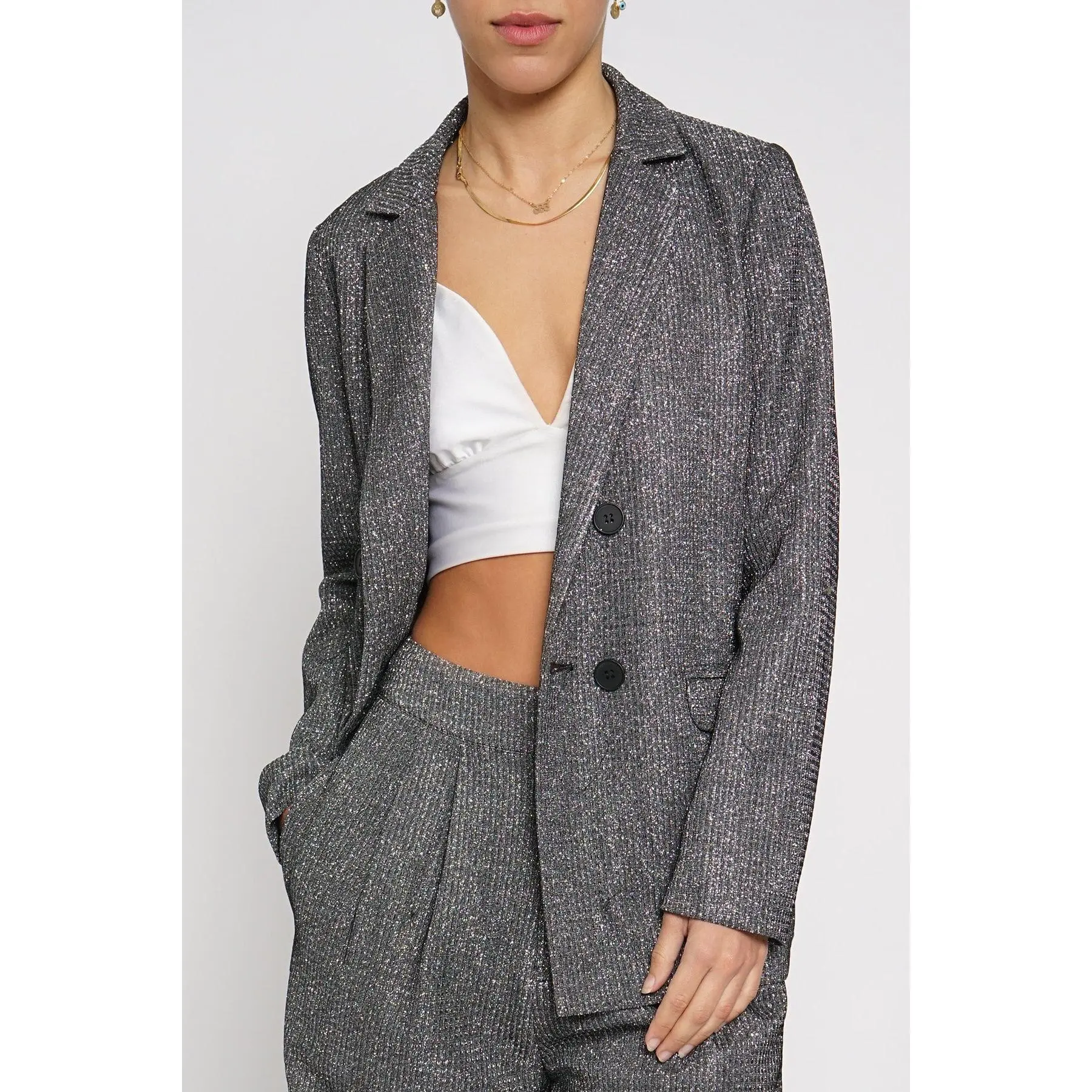 Women's Metallic Suit Blazer - GSJ561G